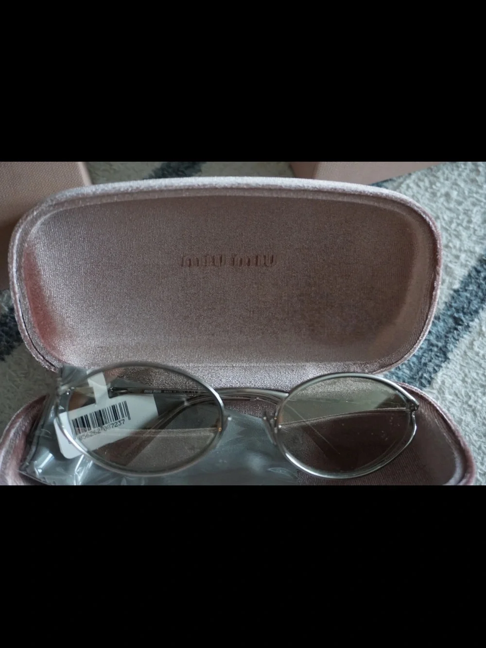 Miu Miu 54MM Metal Round Oval Frame Sunglasses Silver Taupe NWT